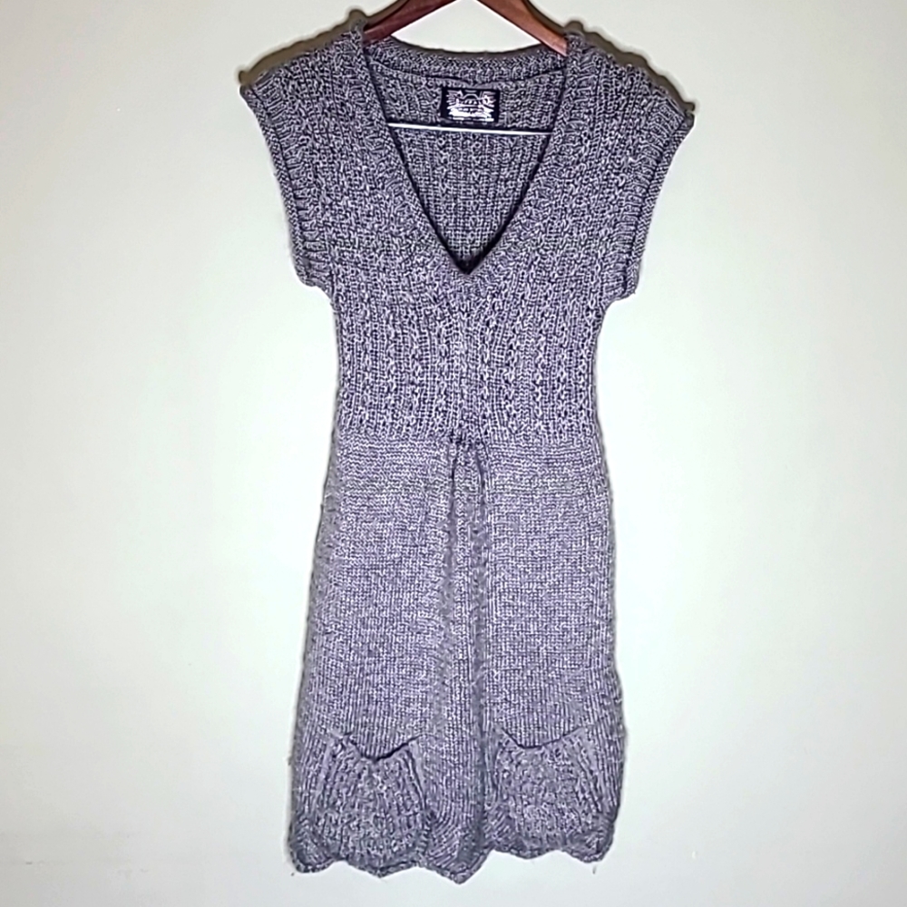 Buffalo David Bitton V-Neck Long Sweater, Grey Medium